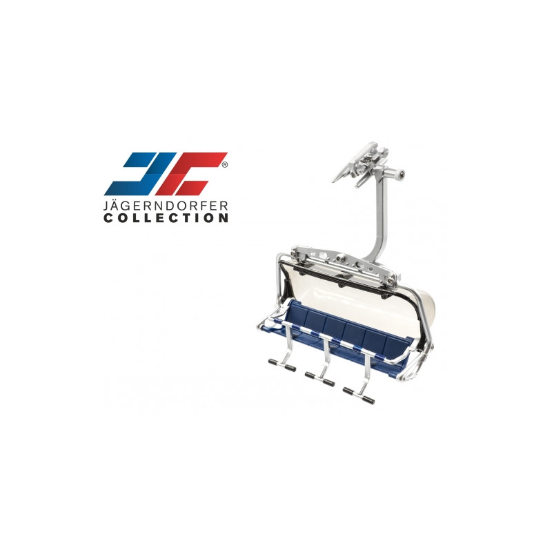Jägerndorfer JC86250 - Doppelmayr 6er Sessel mit grauer Bubble - 1:32 / LGB