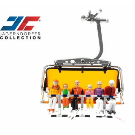 6 Figuren sitzend mit HEAD Ski - 1:32 / LGB  (Lieferung ohne Sessel)