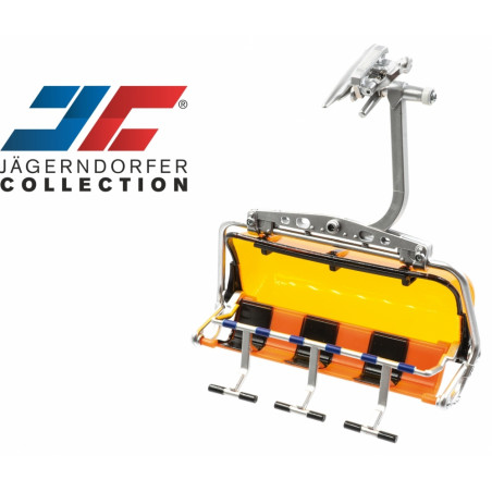 Jägerndorfer JC86150 - Doppelmayr 6er Sessel mit orangener Bubble - 1:32 / LGB