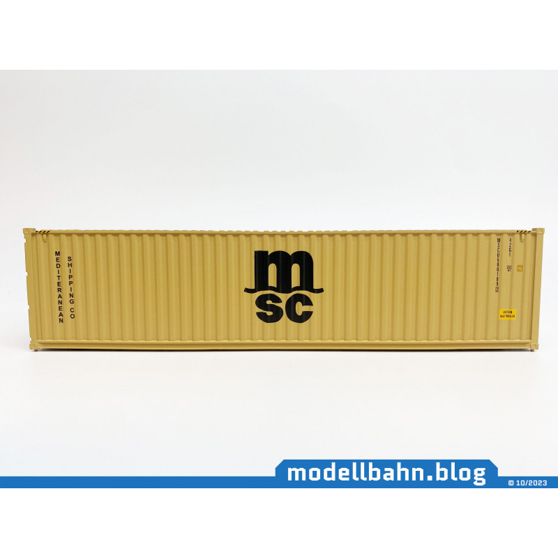 40ft HC container "MEDITERANEAN SHIPPING CO - MSC" yellow (1:87 / H0) 40ft HC container "MEDITERANEAN SHIPPING CO - MSC" yellow (1:87 / H0)