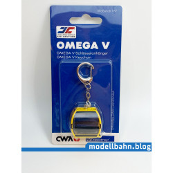Schlüsselanhänger Omega V gelb