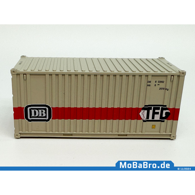 White-red colored 20ft container "DB Transfarcht /TFG" era IV in 1:87 (H0)