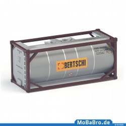 Silver-grey 20ft tank container "BERTSCHI AG with logo in the middle" Ep. 6 (1:87 / H0)