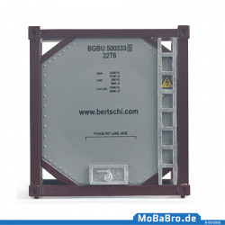 Silver-grey 20ft tank container "BERTSCHI AG with logo in the middle" Ep. 6 (1:87 / H0)
