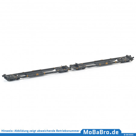 Double pocket wagon Mega II (Sk+Sk) of HUPAC in current operating condition - 83 85 4933 236-2  - Rev. 05/23