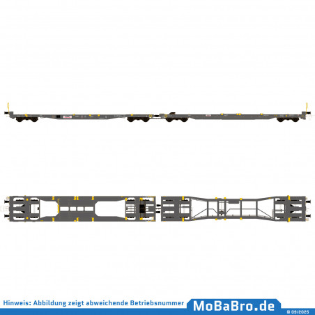Double pocket wagon Mega II (Sk+Ct) of HUPAC in its current operating condition - 83 85 4933 272-7 - Rev. 03/24