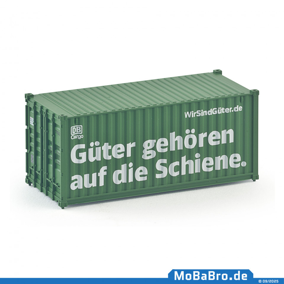 20ft oversea container "Gueter gehoeren auf die Schiene" of DB Cargo