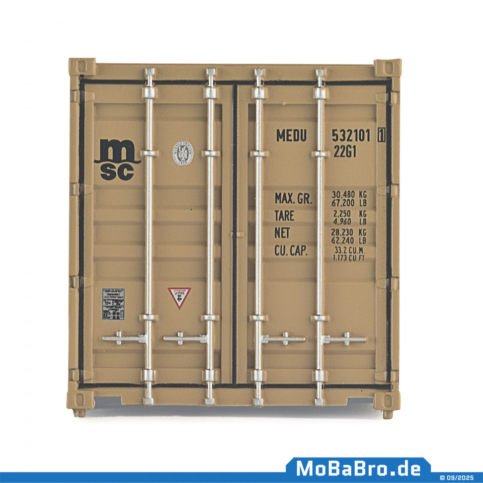 Yellow colored 20ft container 