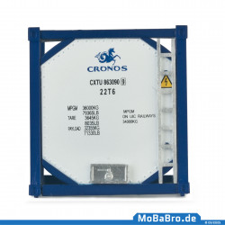 Weißer blauer 20ft Tank-Container "CRONOS" in 1:87 / H0