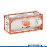 White orange colored 20ft tank container "SCF" in 1:87 / H0