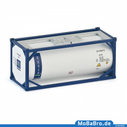 Weißer blauer 20ft Tank-Container "EXSIF" in 1:87 / (H0)