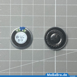 Miniature round speaker 20 x 4.5 mm with 8 ohms and 2 watts