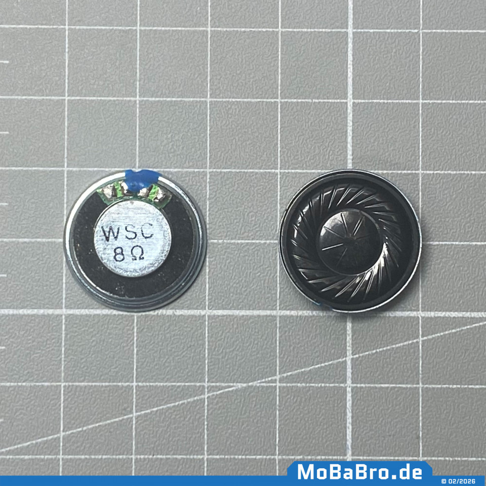 Miniatur Rundlautsprecher 23 x 6mm mit 8Ohm und 2Watt