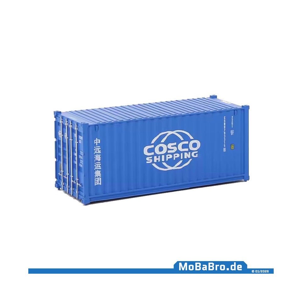 Blue colored 20ft container "COSCO" in 1:87 (H0)
