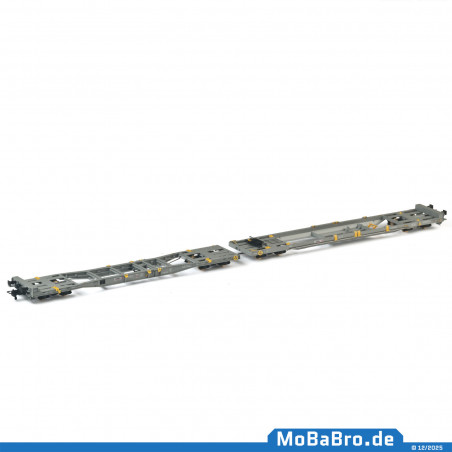 HUPAC Mega II double pocket wagon (Sk+Ct) in as-delivered condition with 50 years of HUPAC logo - 83 85 4933 338-6 - Rev. 06/17