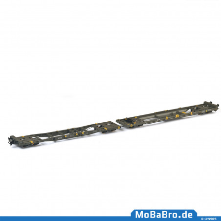 Doppeltaschenwagen Mega II (Sk+Ct) der HUPAC im aktuellen Betriebszustand - 83 85 4933 272-7 - Rev. 03/24