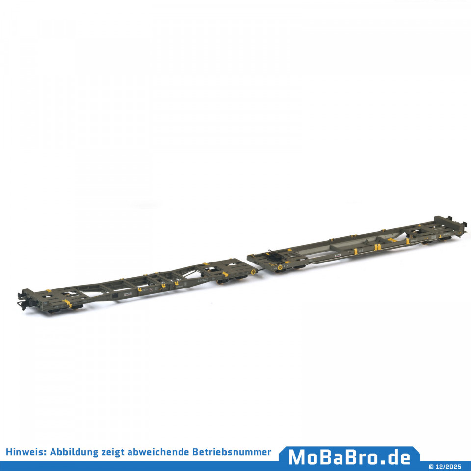 Doppeltaschenwagen Mega II (Sk+Ct) der HUPAC im aktuellen Betriebszustand - 83 85 4933 272-7 - Rev. 03/24