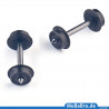2Stk. Gleichstrom Radsatz DC mit Rad Ø7,0mm & 24,0mm Spitzachse schwarz vernickelt 01351