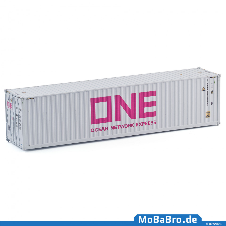 Grey Märklin 40ft HC container "One" ONEU 003068 (7) in 1:87 (H0) from 47814
