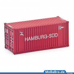 20ft Container "Hamburg Süd" (abgeflacht) und altem Logo "Fahne" in 1:87 / H0