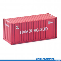 20ft Container "Hamburg Süd" (abgeflacht) und altem Logo "Fahne" in 1:87 / H0