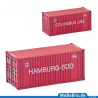 20ft Container "Hamburg Süd / Columbus Line" (abgeflacht) und altem "Steuerrad" in 1:87 / H0
