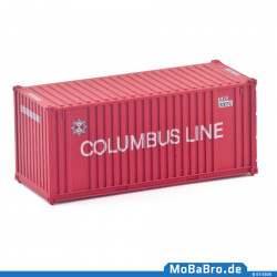 20ft Container "Columbus Line" (abgeflacht) und altem "Steuerrad" Logo in 1:87 / H0