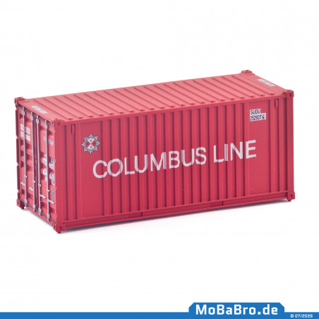 20ft Container "Columbus Line" (abgeflacht) und altem "Steuerrad" Logo in 1:87 / H0