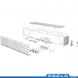 Kögel Mega Trailer mit Gardinenplane als Bausatz / farblos in 1:87 / H0