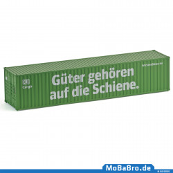 Green colored Märklin 40ft HC Container "DB Cargo - Gueter gehoeren auf die Schiene" in 1:87 (H0) out of 47585