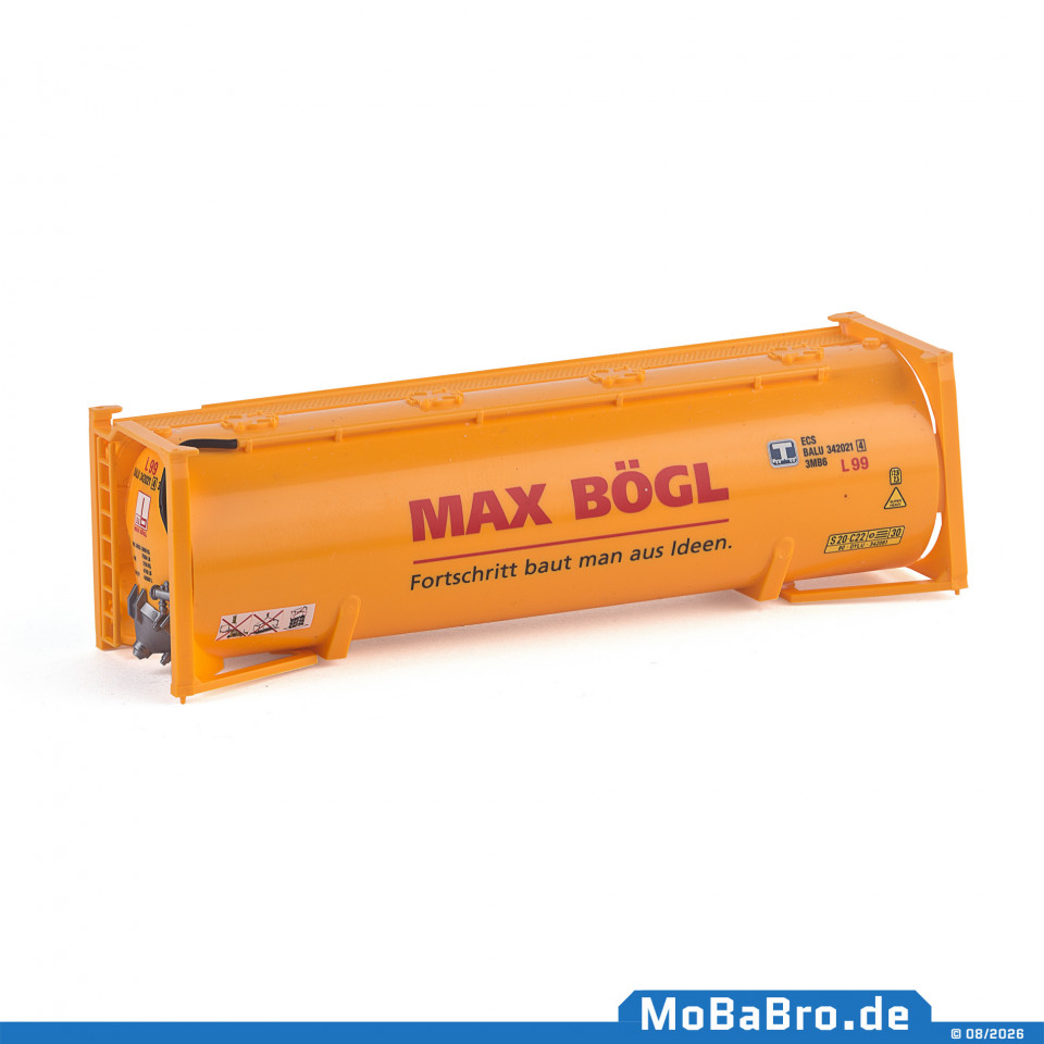 Gelber Märklin 40ft 30ft Silo-Container "Max Bögl" in 1:87 (H0) aus 47166