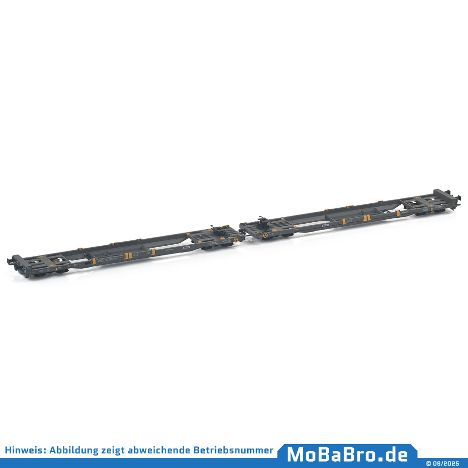 00512.04 Double pocket wagon Mega II (Sk+Sk) of HUPAC in current operating condition - 83 85 4933 244-6 - Rev.04/22