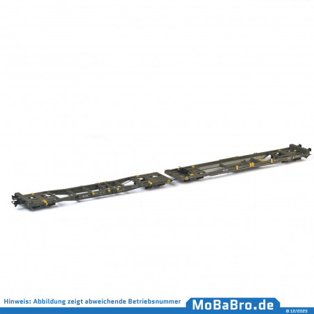Doppeltaschenwagen Mega II (Sk+Ct) der HUPAC im aktuellen Betriebszustand - 83 85 4933 272-7 - Rev. 03/24